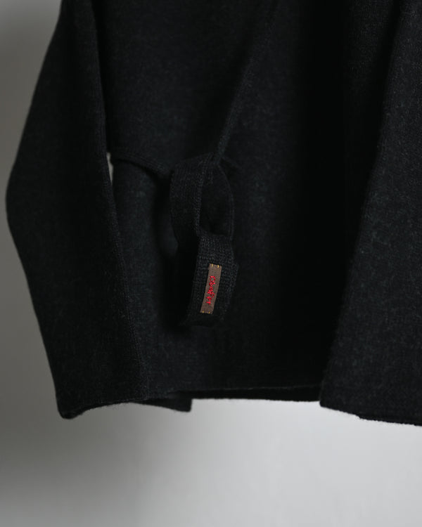 LAMB'S WOOL GUERNSEY SWEATER, blackgray