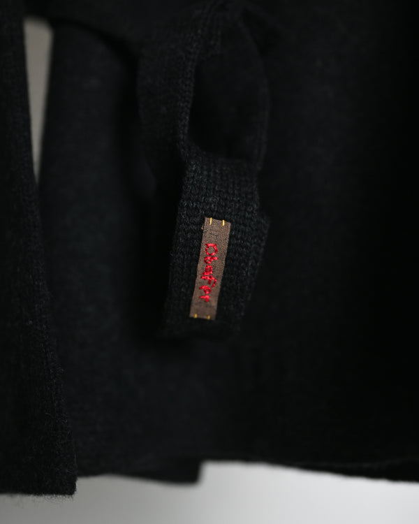 LAMB'S WOOL GUERNSEY SWEATER, blackgray