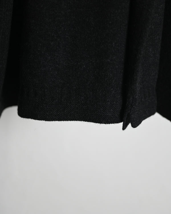 LAMB'S WOOL GUERNSEY SWEATER, blackgray