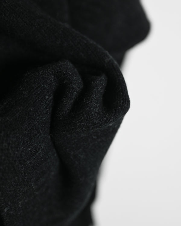 LAMB'S WOOL GUERNSEY SWEATER, blackgray