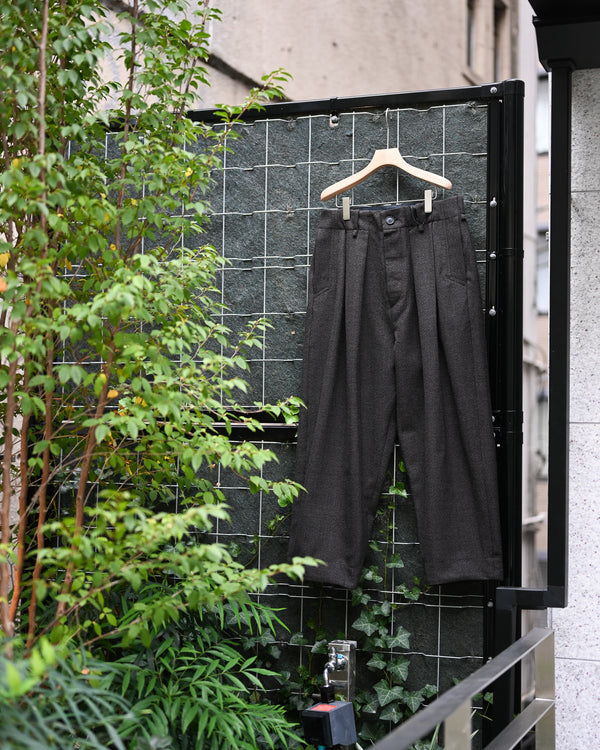 PLEATED TROUSER, thorn-proof wool