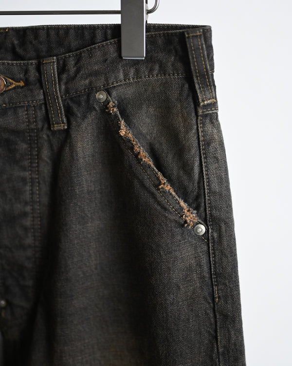 coffee black denim trousers_dstryd