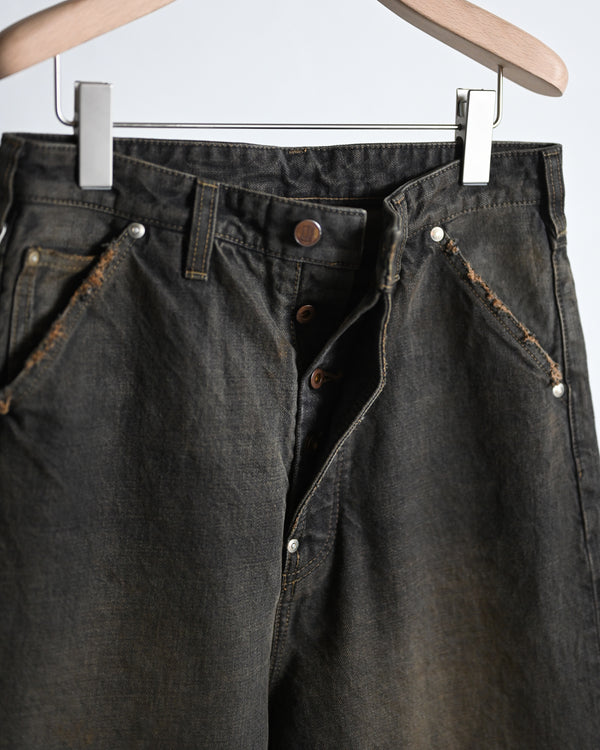 coffee black denim trousers_dstryd