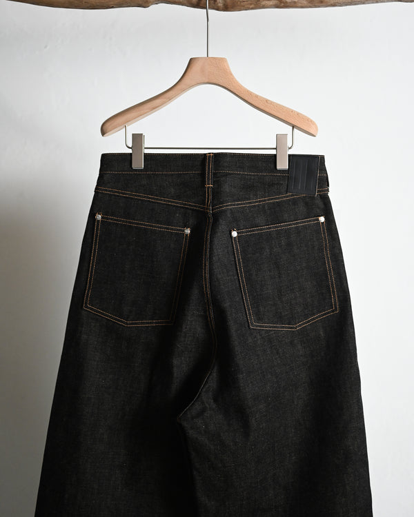 coffee black denim trousers