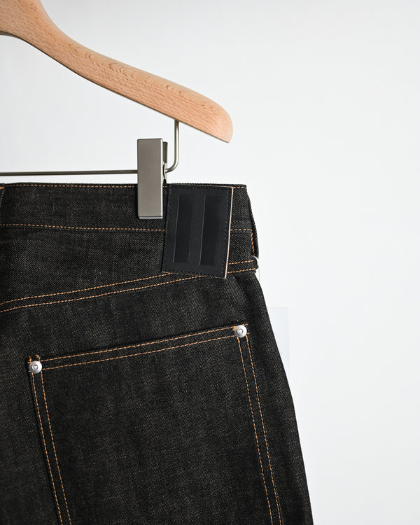 coffee black denim trousers