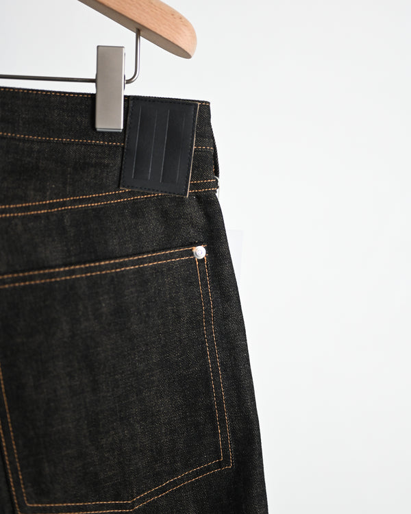 coffee black denim trousers
