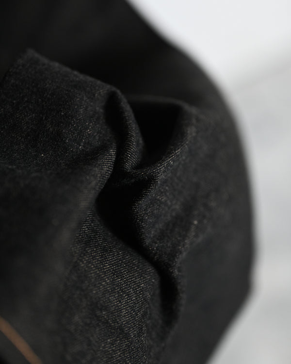 coffee black denim trousers