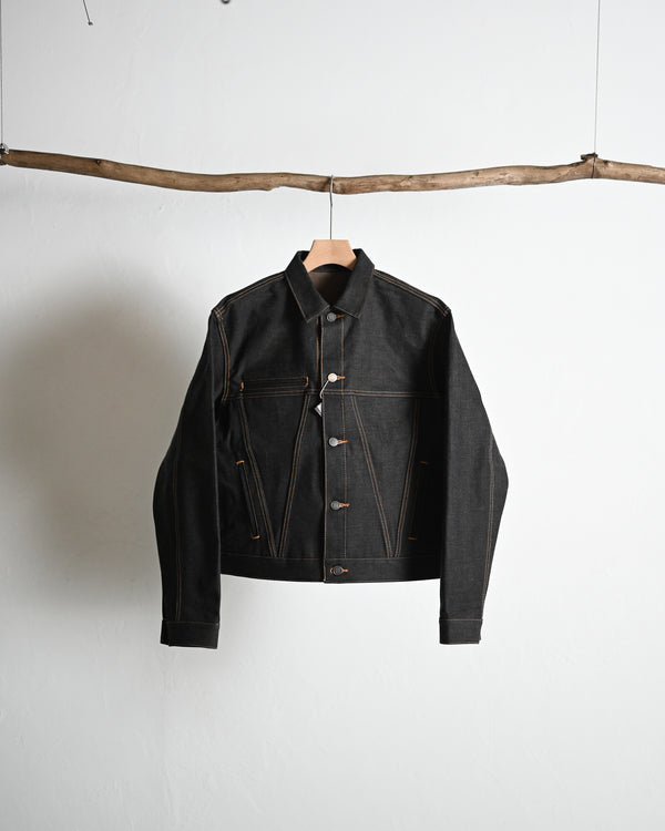 coffee black denim jacket