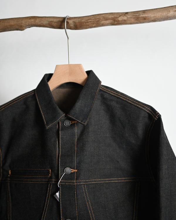 coffee black denim jacket