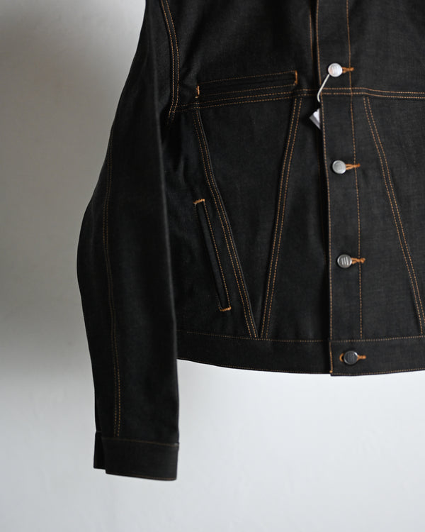 coffee black denim jacket