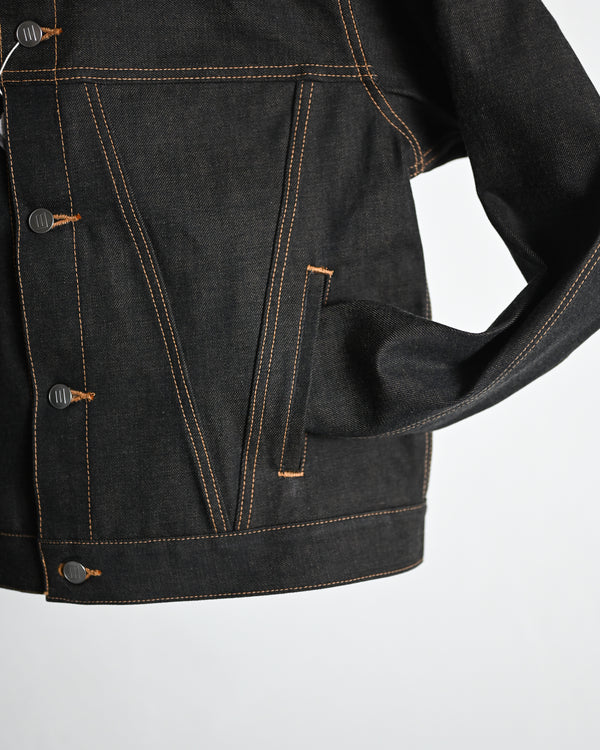 coffee black denim jacket