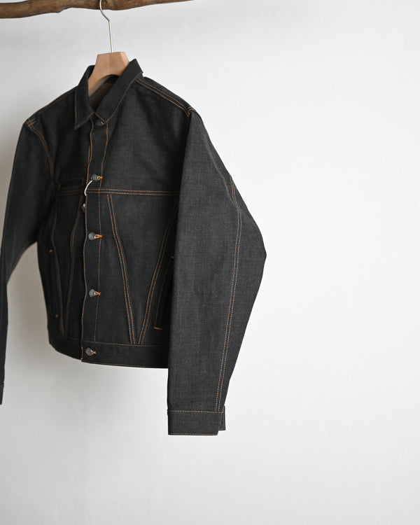 coffee black denim jacket
