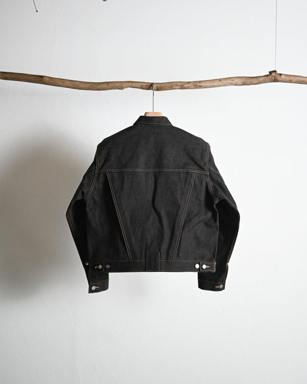 coffee black denim jacket