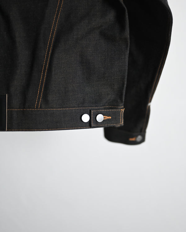 coffee black denim jacket