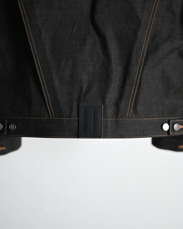 coffee black denim jacket