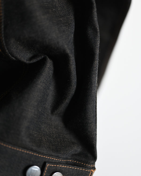 coffee black denim jacket