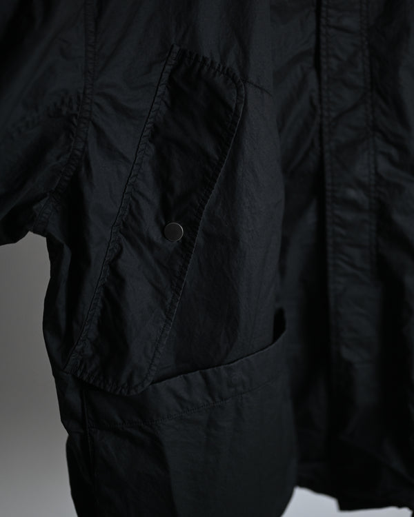 HOODED FIELD SHIRT JACKET, black