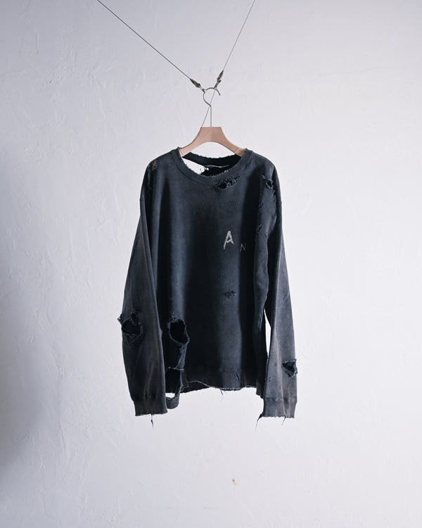 CRASH UNEVEN OVER SWEAT SHIRT-tops-ANCELLM-BLACK-2-COELACANTH