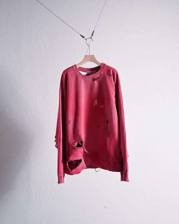 CRASH UNEVEN OVER SWEAT SHIRT-tops-ANCELLM-RED-2-COELACANTH