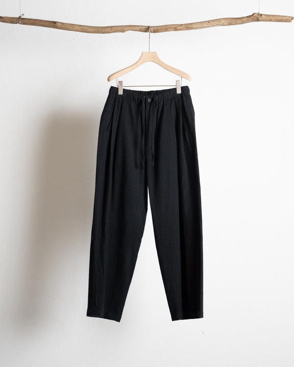 WASHED W/S STRIPE DRAWSTRING WIDE PANTS
