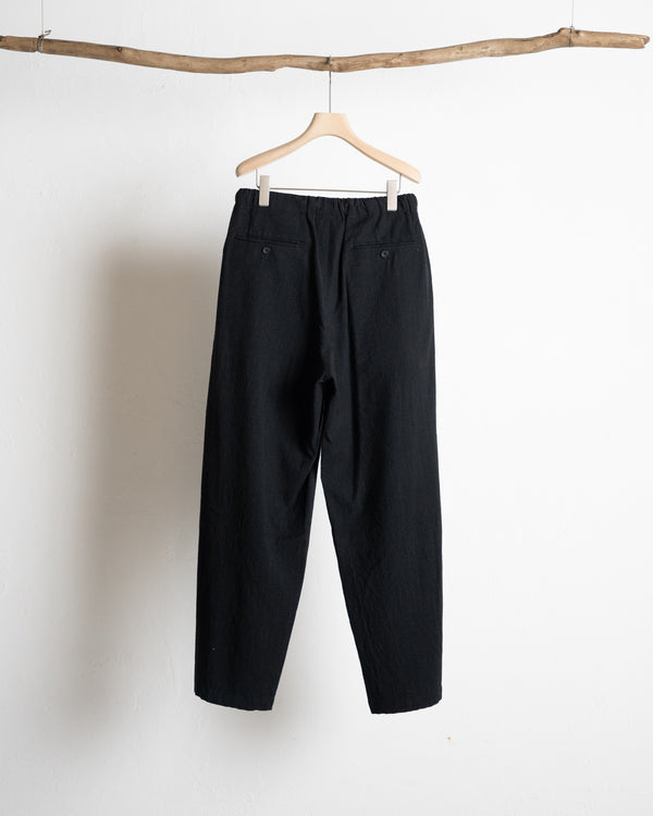 WASHED W/S STRIPE DRAWSTRING WIDE PANTS