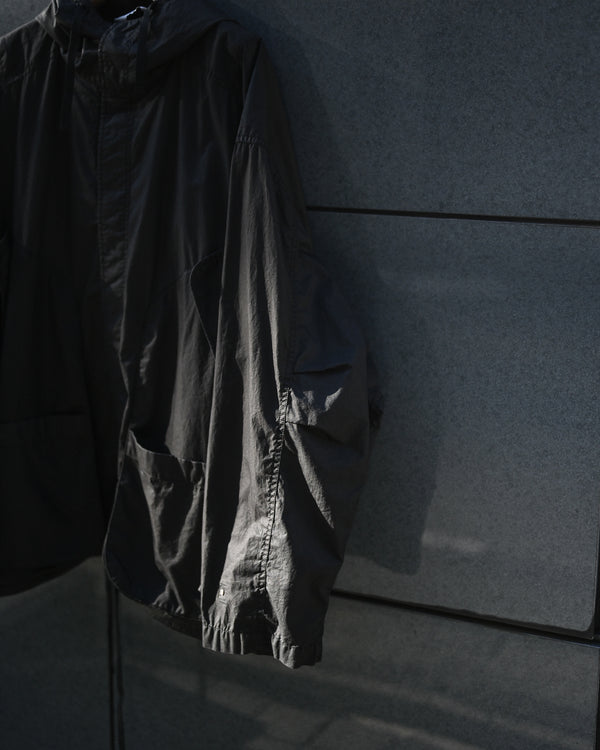 HOODED FIELD SHIRT JACKET, black