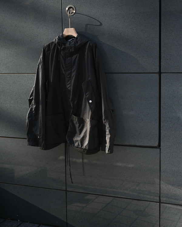 HOODED FIELD SHIRT JACKET, black