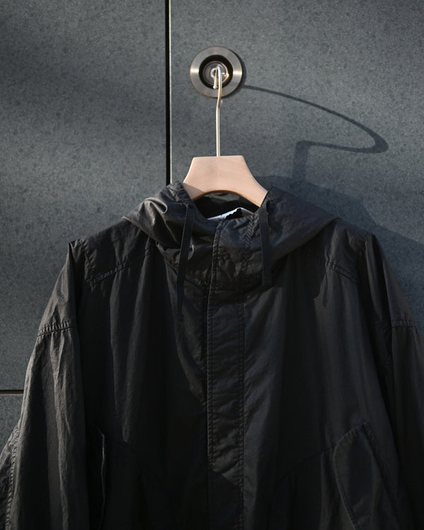HOODED FIELD SHIRT JACKET, black