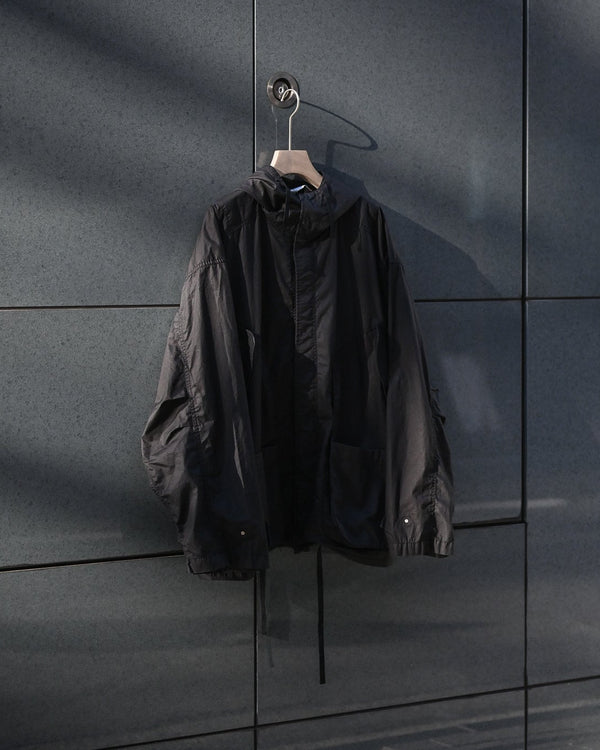 HOODED FIELD SHIRT JACKET, black