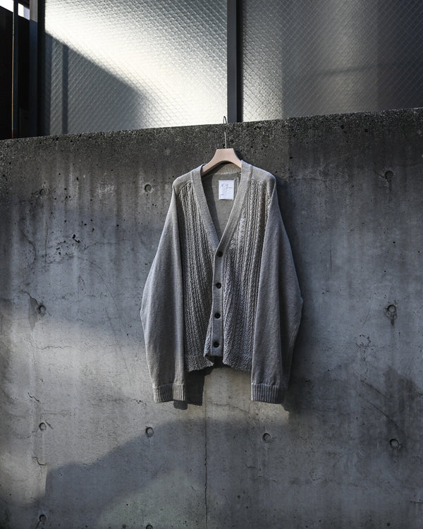 LACED KNIT CARDIGAN, beige