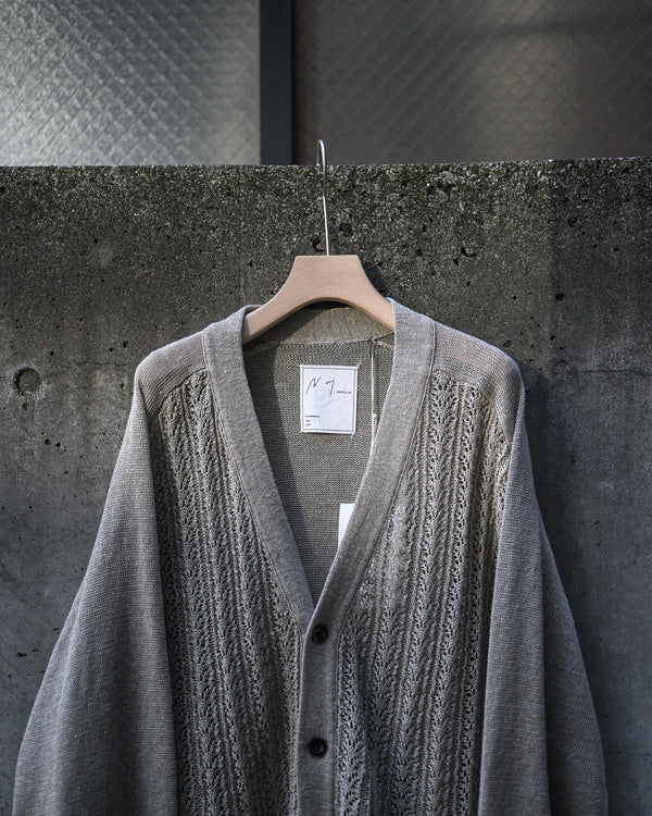 LACED KNIT CARDIGAN, beige