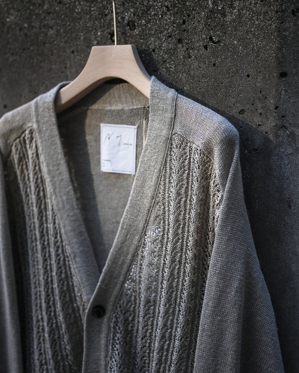 LACED KNIT CARDIGAN, beige