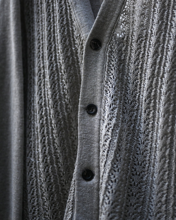 LACED KNIT CARDIGAN, beige