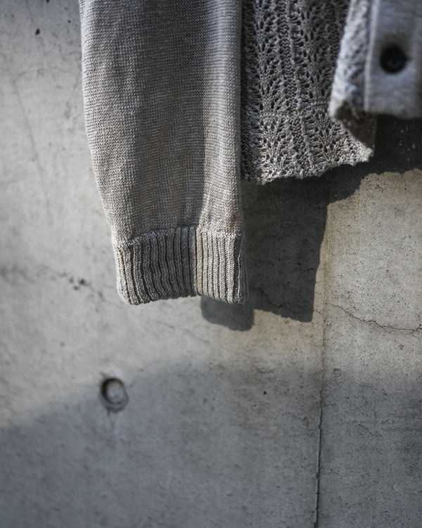 LACED KNIT CARDIGAN, beige