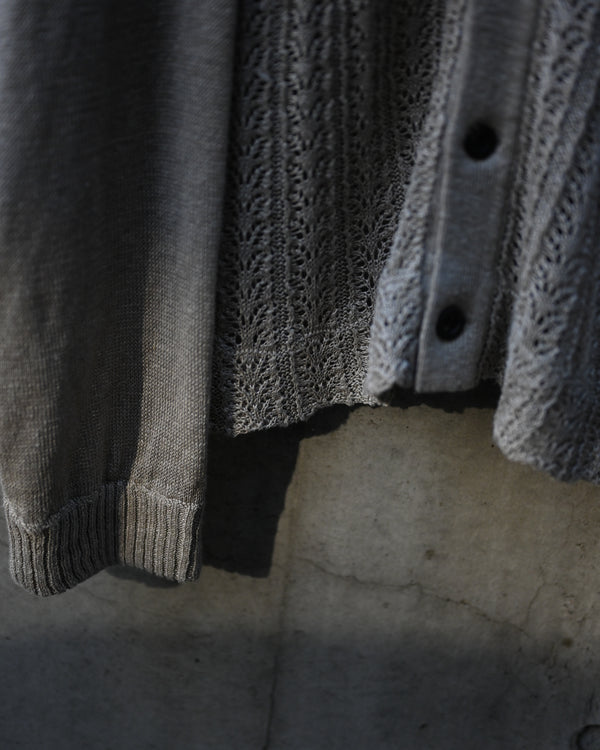 LACED KNIT CARDIGAN, beige