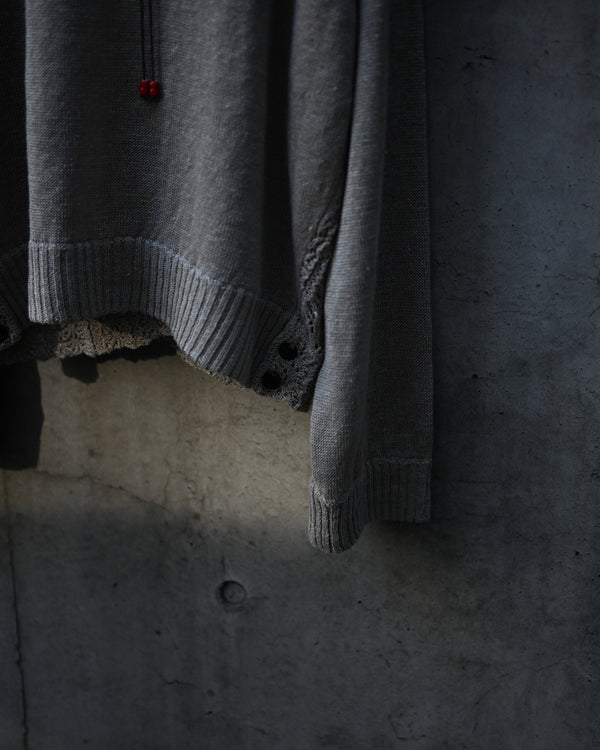 LACED KNIT CARDIGAN, beige