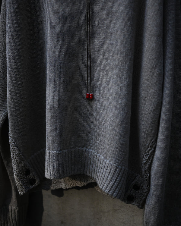 LACED KNIT CARDIGAN, beige