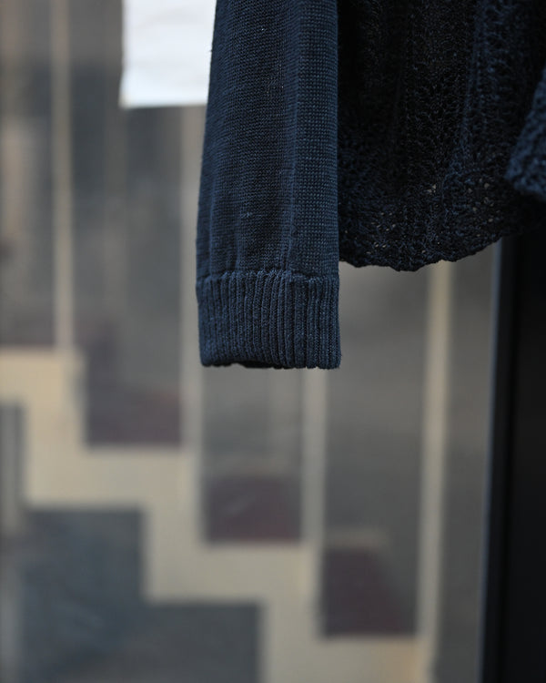 LACED KNIT CARDIGAN, black