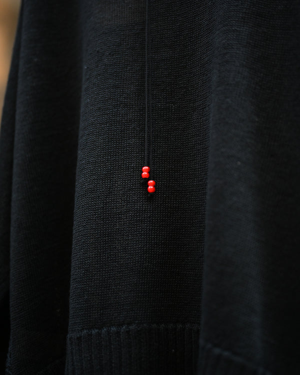 LACED KNIT CARDIGAN, black