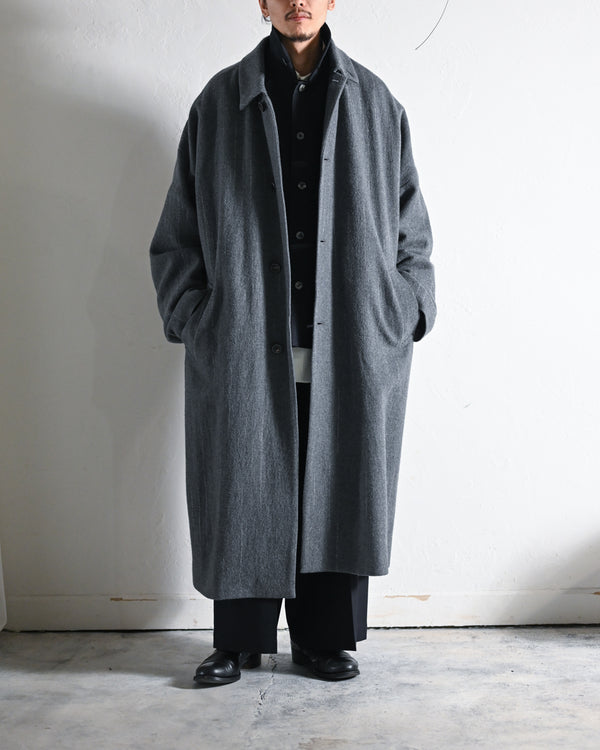 KASURI OVER COAT, GRAY-YOKO SAKAMOTO-COELACANTH