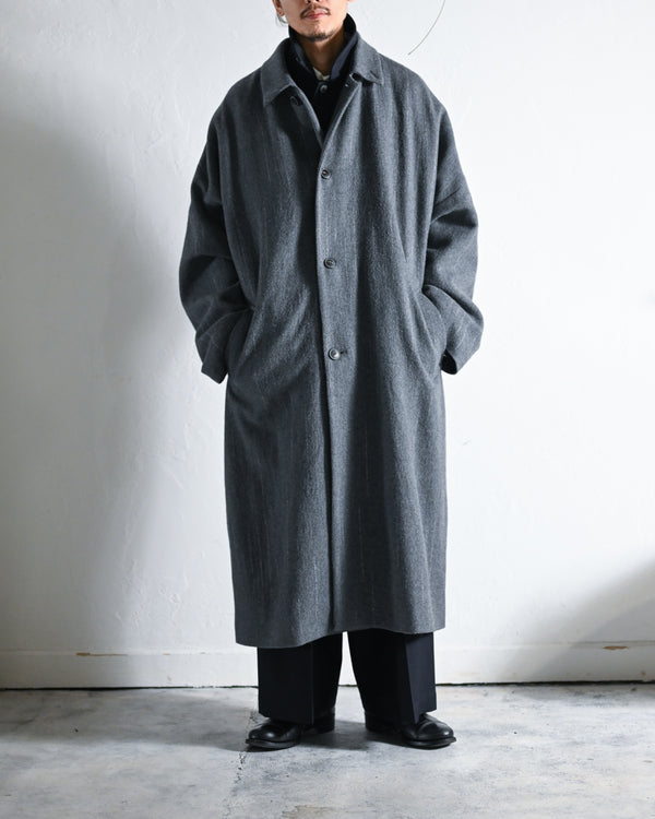 KASURI OVER COAT, GRAY-YOKO SAKAMOTO-COELACANTH