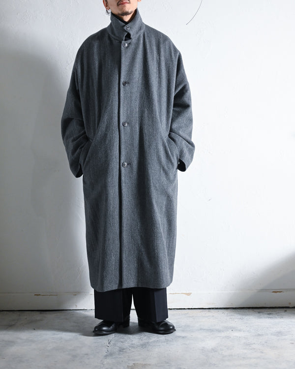 KASURI OVER COAT, GRAY-YOKO SAKAMOTO-COELACANTH