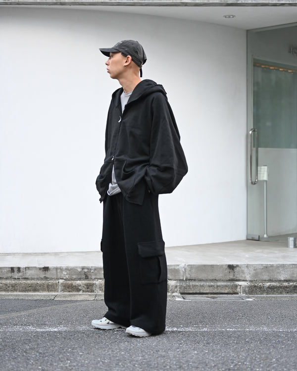 SWEAT HOODIE COAT, black