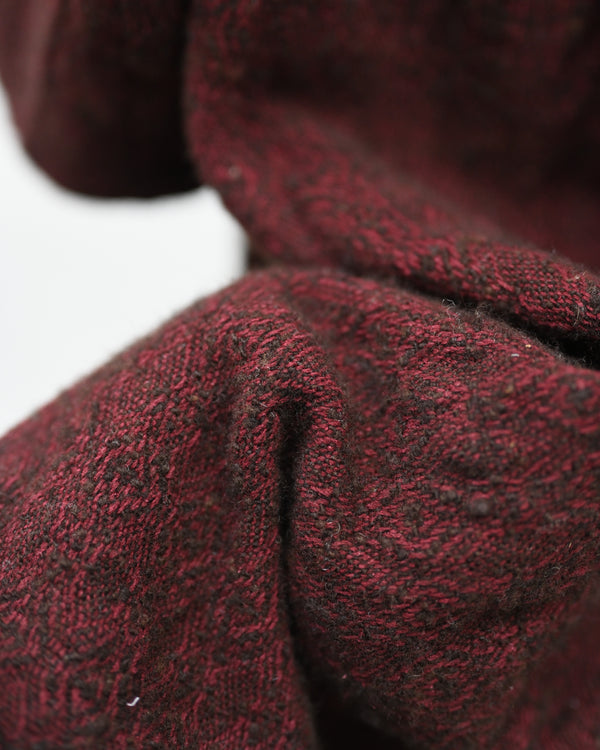 HOODED COAT, wool silk