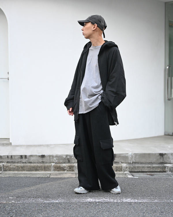 SWEAT HOODIE COAT, black