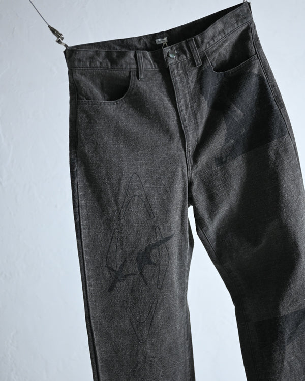 Hidden Prints Denim Trousers-Fujimoto-COELACANTH