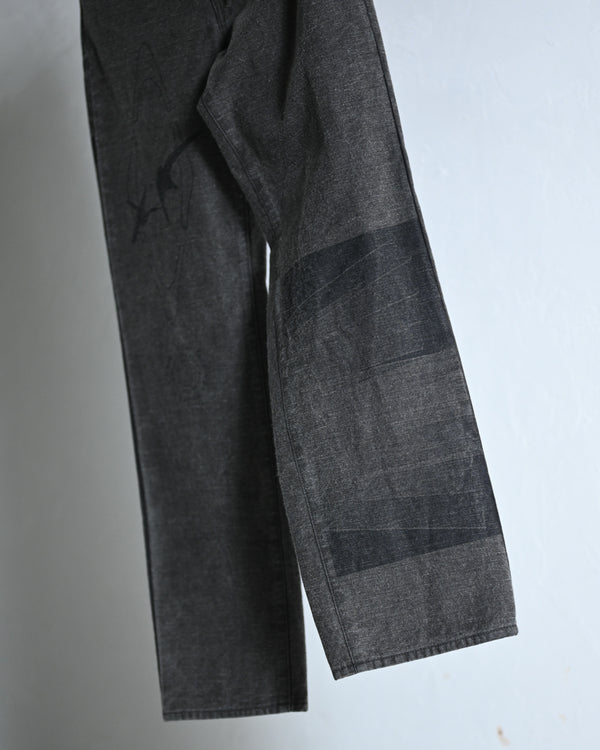 Hidden Prints Denim Trousers-Fujimoto-COELACANTH