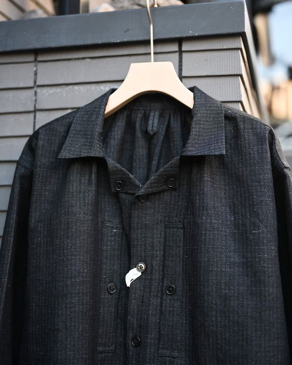 HERRING BONE BLOUSON, COTTON LINEN