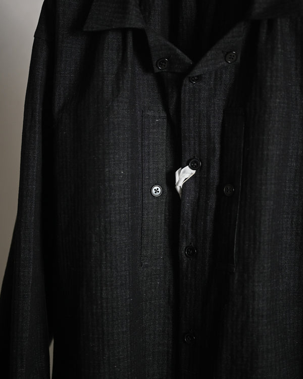 HERRING BONE BLOUSON, COTTON LINEN