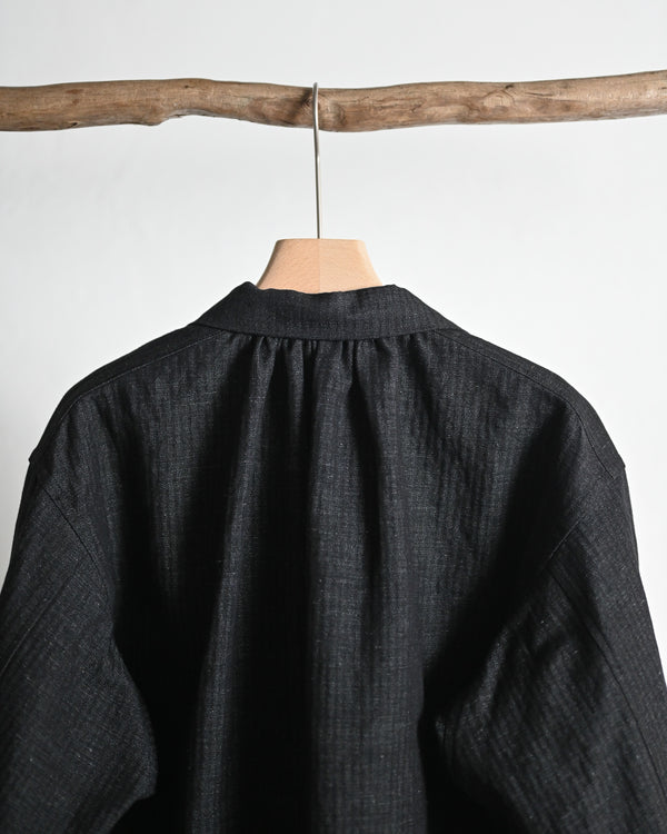 HERRING BONE BLOUSON, COTTON LINEN